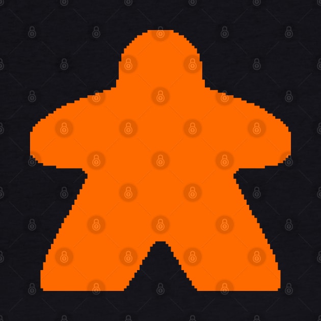 Orange Pixelated Meeple by pookiemccool